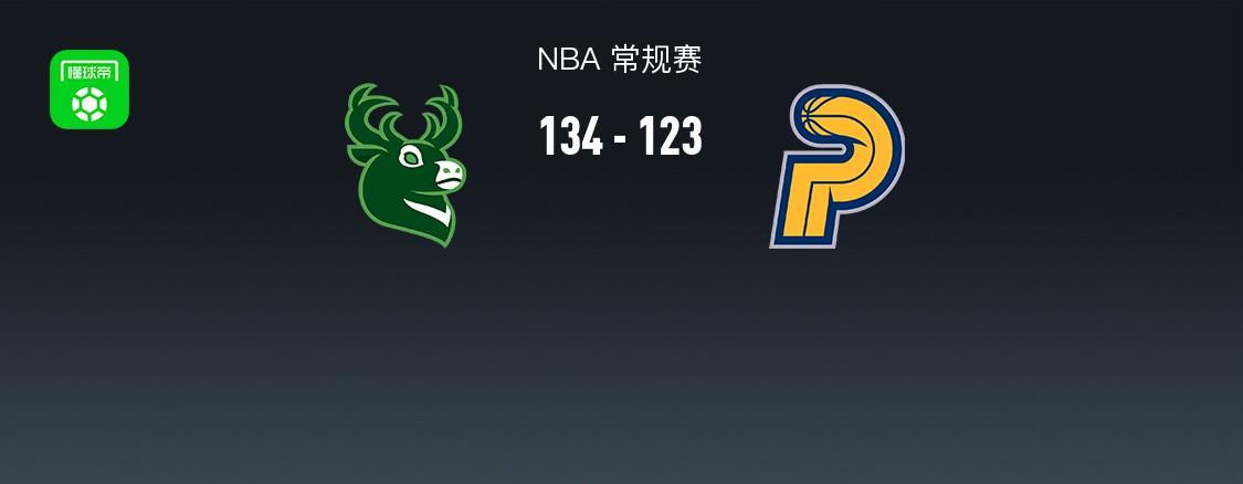 必发下载-NBA战报：雄鹿134-123步行者，内史密斯空砍32分